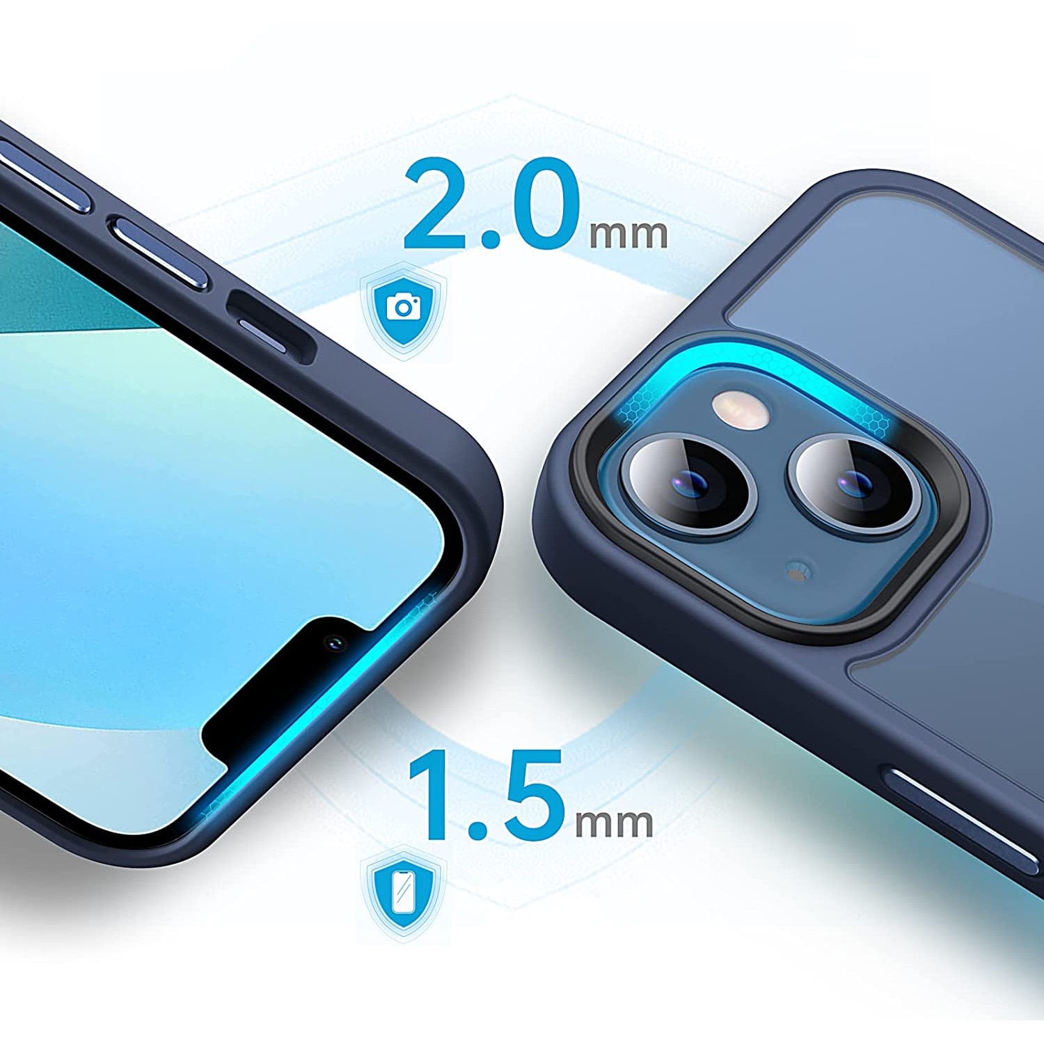 Husa pentru IPhone 14 PLUS, MobileSmart MagSafe, Hybrid ultra slim, carcasa spate Antisoc, hardcase, Blue