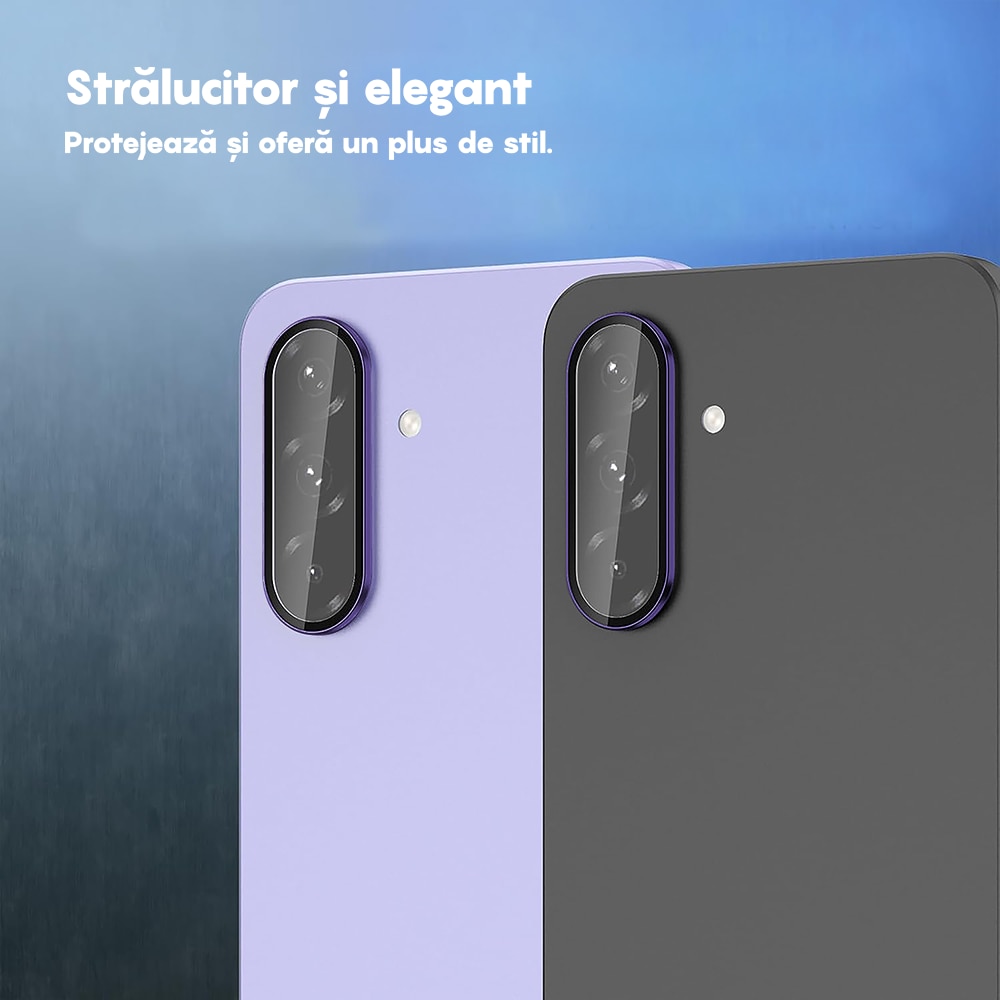 Folie Protectie Lentile Camera compatibila cu Samsung Galaxy A56 /Samsung Galxy A36, CASEY STUDIOS™ MaxDefense+, Ultra HD, Anti Amprente, Anti Zgarieturi, Anti Socuri, Mov