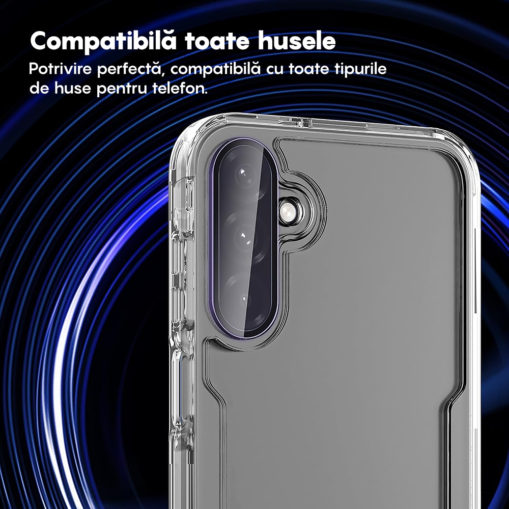 Folie Protectie Lentile Camera compatibila cu Samsung Galaxy A56 /Samsung Galxy A36, CASEY STUDIOS™ MaxDefense+, Ultra HD, Anti Amprente, Anti Zgarieturi, Anti Socuri, Mov