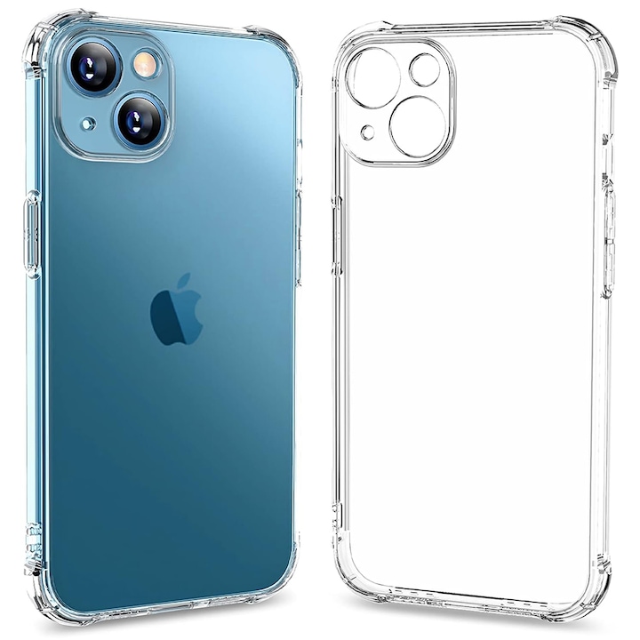 Husa protectie Mat-Tech compatibila cu iPhone 15, Protectie Camera, Colturi anti-soc, Decupaje Precise, Rezistenta la impact, Margini ridicate pentru protectia ecranului, Transparenta