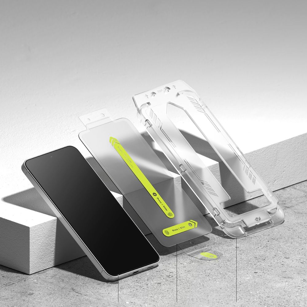 Set 2 folii sticla cu sistem de montare Ringke Easy Slide compatibil cu Samsung Galaxy A36 5G Clear