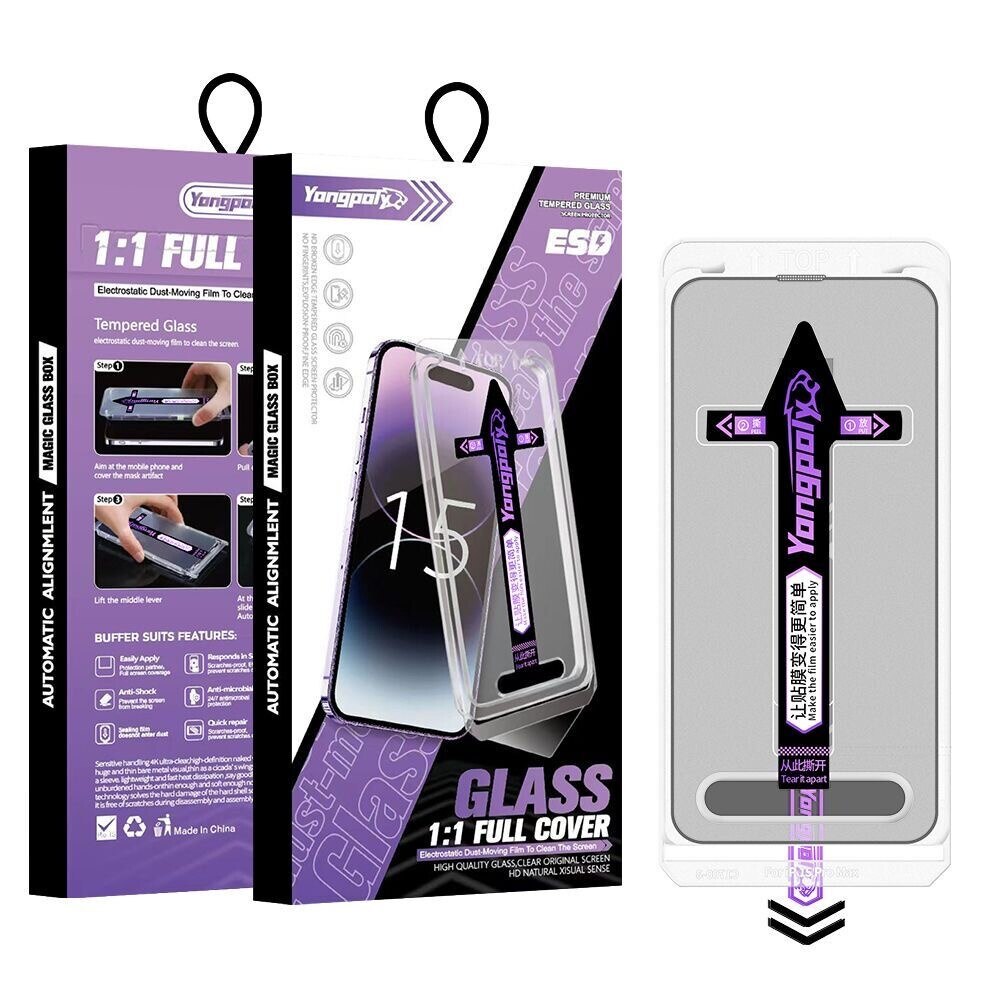 Folie protectie telefon, pentru iPhone 12/12 Pro, instalare automata, transparent, set complet