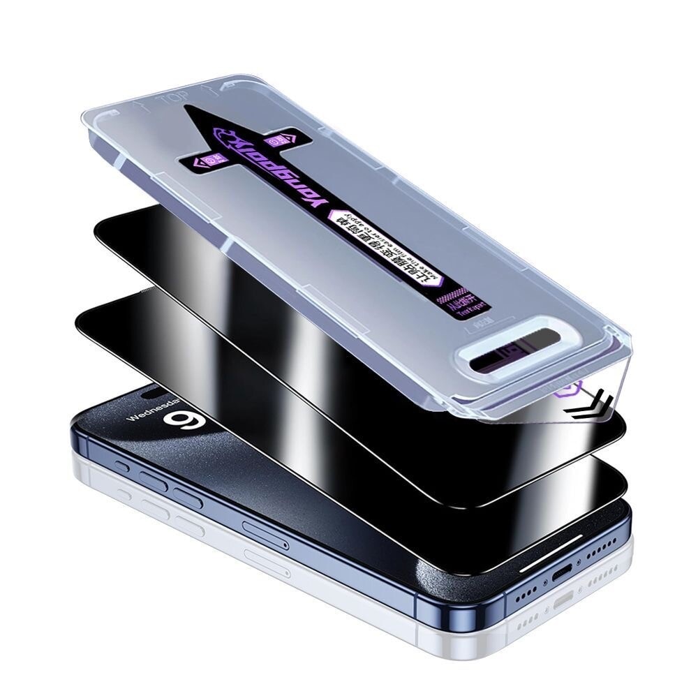 Folie protectie telefon, pentru iPhone 12/12 Pro, instalare automata, transparent, set complet
