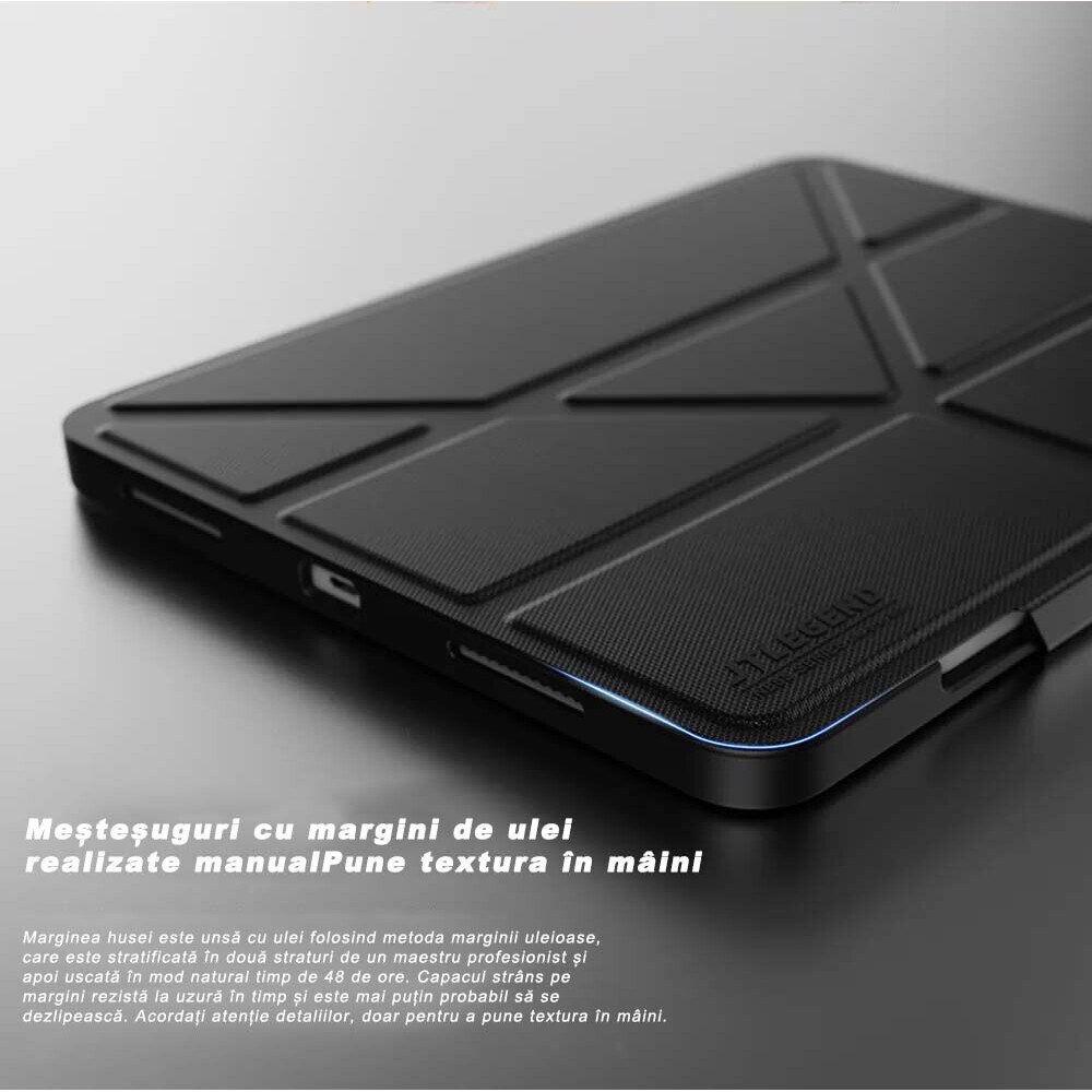 Husa tableta, Stnqtsrv, functie anti-soc, magnetica, negru, pentru iPad 10.2/10.5 inch