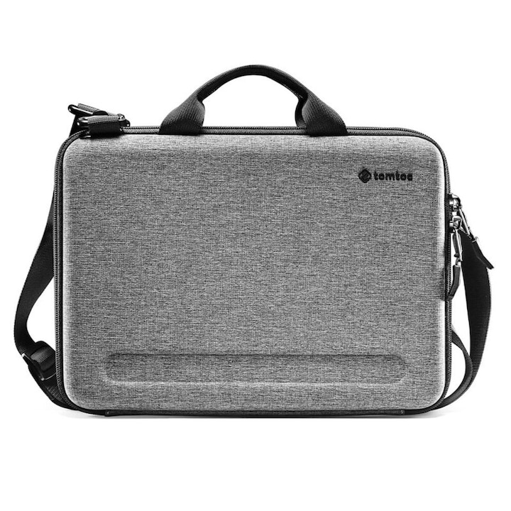 Geanta de umar pentru laptop, diagonala maxima 16", colturi intarite, buzunar suplimentar pentru accesorii, waterproof, Gri