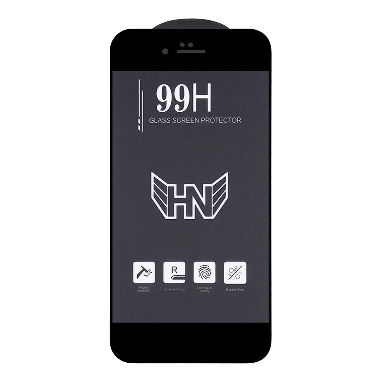 Folie de Sticla 99H Tempered Glass Full Glue Negru, Acoperire Completa pentru iPhone 6 Plus / 6s Plus