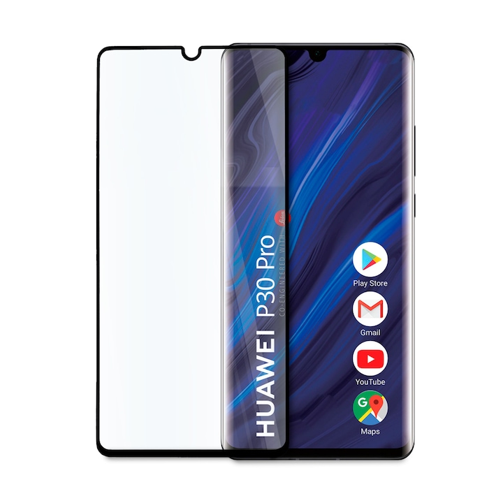 Folie de Sticla pentru Huawei P30 Pro New Edition, Full Glue, Full Cover, Negru