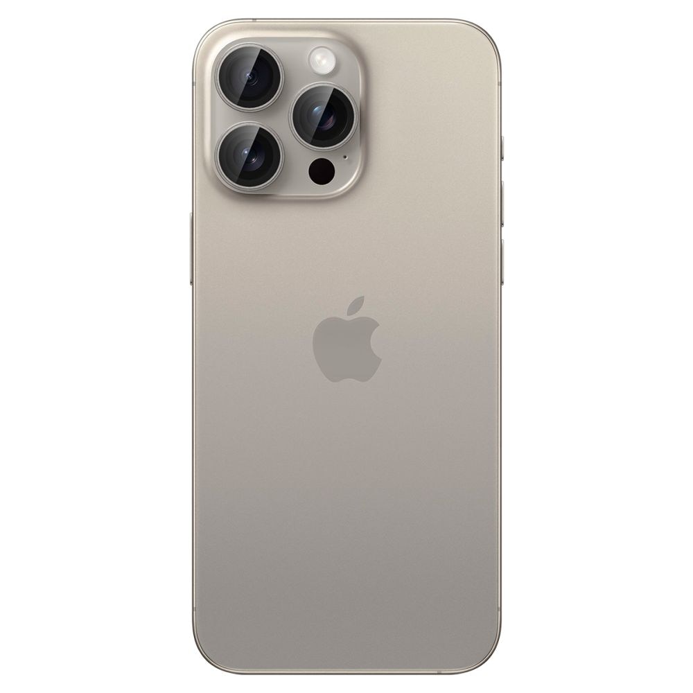 Set 6 protectii sticla camera foto Spigen Optik EZ FIT compatibil cu iPhone 14 Pro / 14 Pro Max / 15 Pro / 15 Pro Max / 16 Pro / 16 Pro Max Natural Titanium