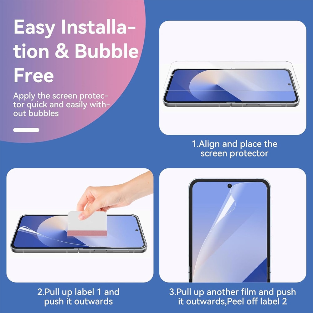 Folie Hydrogel Regenerabil pentru Samsung Galaxy Z Flip7 / Flip 7, High Sensitivity, UHD Clarity, Shock Absorption, Flexible Hydro-Crystal, Silicon Compozitie Ultrasafe Membran, Elite Class Protection, Clear