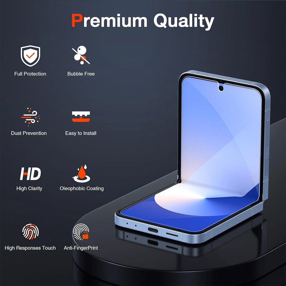 Folie Hydrogel Regenerabil pentru Samsung Galaxy Z Flip7 / Flip 7, High Sensitivity, UHD Clarity, Shock Absorption, Flexible Hydro-Crystal, Silicon Compozitie Ultrasafe Membran, Elite Class Protection, Clear