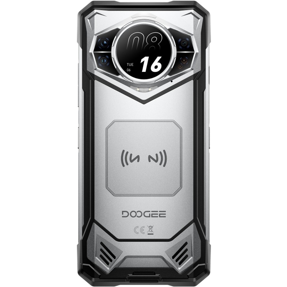 Telefon mobil Doogee S200 VIP Package (include casti BoneBeat Run), 5G, Dual SIM, Octa-Core Dimensity 7050, Dual Display 6.58' 120Hz IPS + 1.32' AMOLED, 48GB RAM, 256GB, Stereo, 10100mAh, NFC, IP68/IP69K, Android 16, Silver