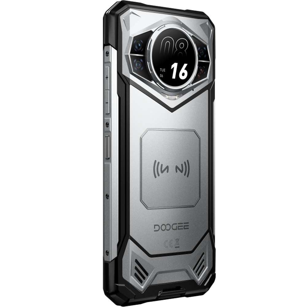 Telefon mobil Doogee S200 VIP Package (include casti BoneBeat Run), 5G, Dual SIM, Octa-Core Dimensity 7050, Dual Display 6.58' 120Hz IPS + 1.32' AMOLED, 48GB RAM, 256GB, Stereo, 10100mAh, NFC, IP68/IP69K, Android 16, Silver