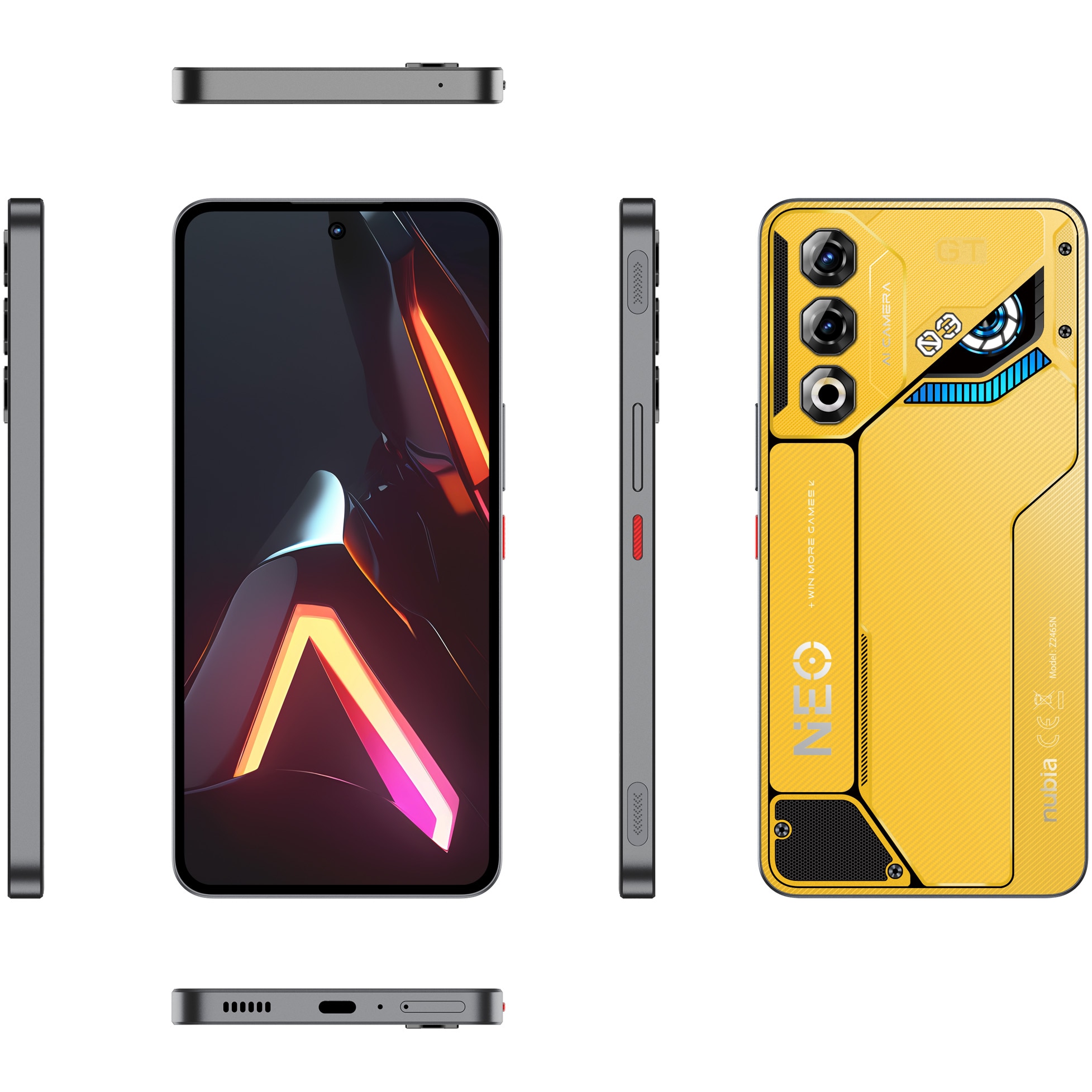 Telefon mobil ZTE nubia NEO 3GT, Dual SIM, 12GB, 256GB, 5G, Yellow