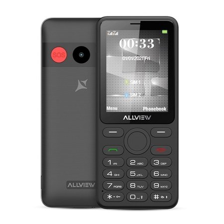 Telefon mobil Allview M30 LUNA, 2.8 inch, Dual Sim, 2G, 1.3 MP, microSD, bluetooth, radio, lanterna, buton SOS, USB-C, Gri inchis