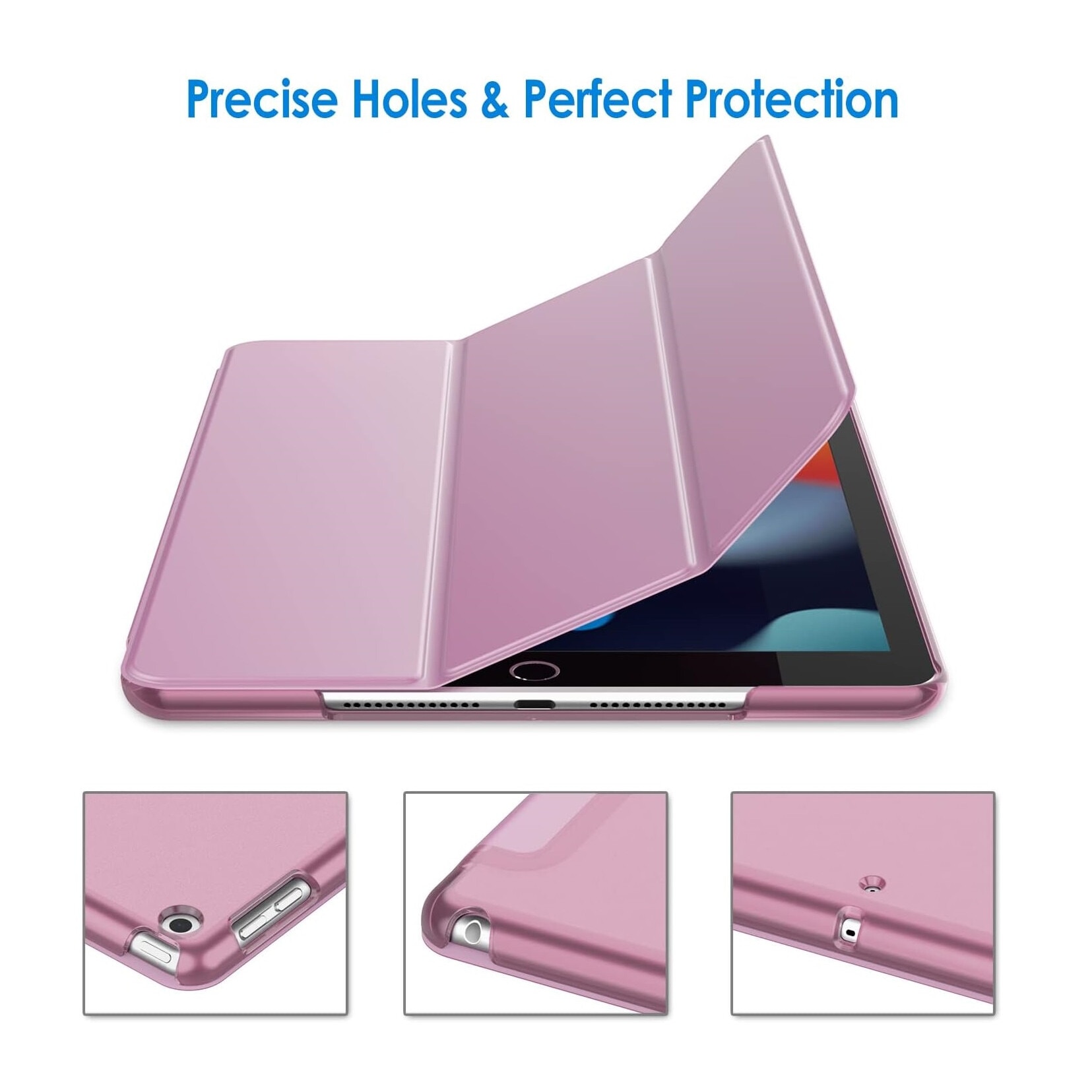 Husa de protectie tip Flip pentru iPad 5/6, iPad 2017/2018, iPad Air 1/2, 9.7 inch, Model Carte, Roz