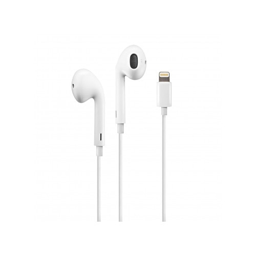Casti cu fir Apple, In-Ear Lightning, microfon, design ergonomic, Alb