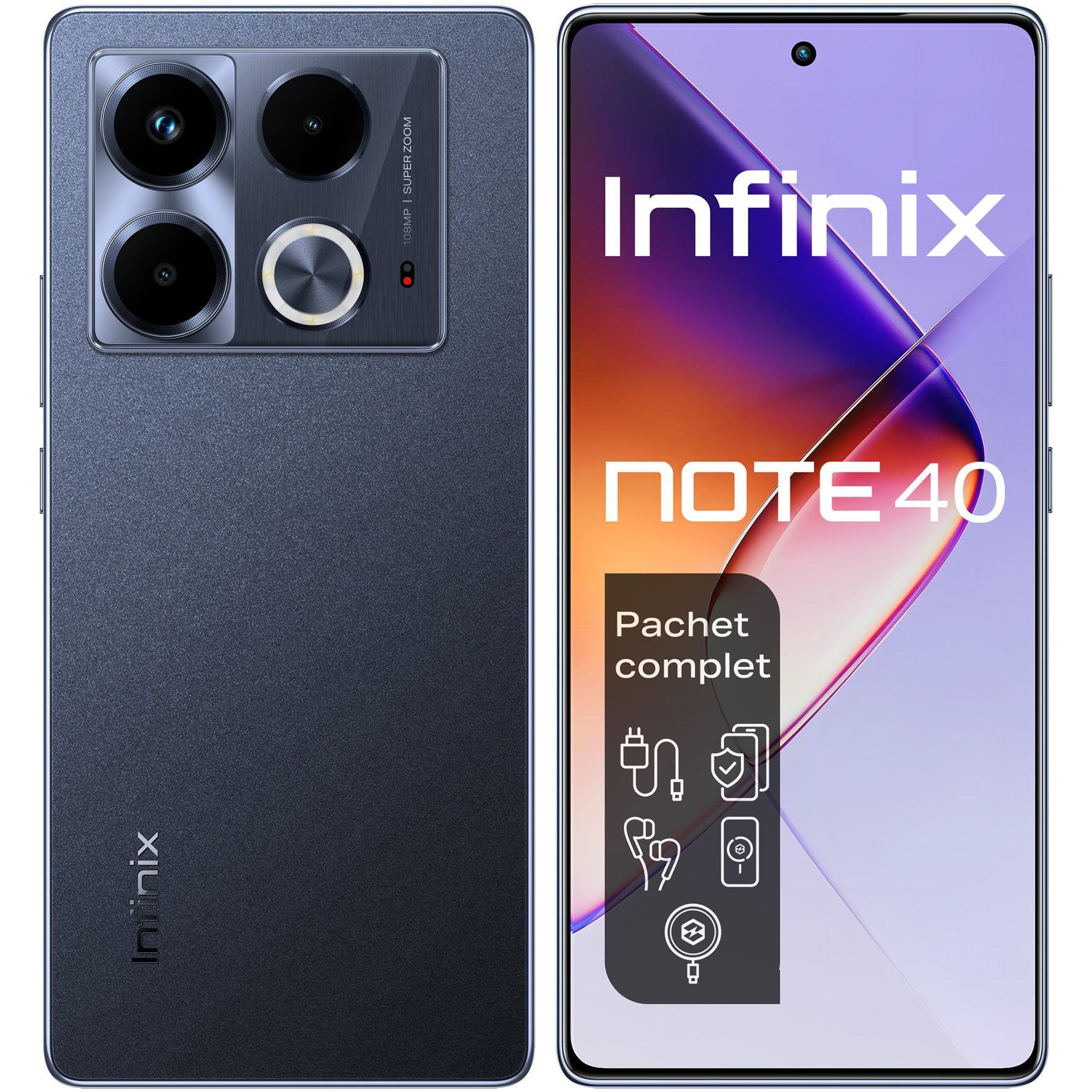 Telefon mobil Infinix NOTE 40, 8GB RAM, 256GB, 4G, Obsidian Black