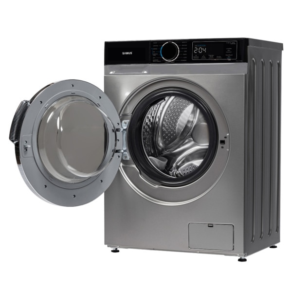 Masina de spalat rufe Samus WSADI-10145DS, 10 kg, Motor inverter, 1400 rotatii, 15 programe, Clasa energetica A, Termostat reglabil, Afisaj electronic, gri inchis