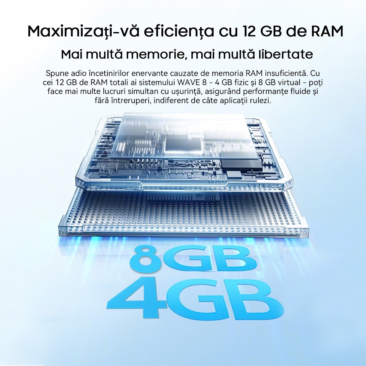 Telefon mobil Blackview WAVE 8, 4G, 6.56" HD+, 12GB RAM(4GB + 8GB extensibili), 256GB Rom, 4G Octa-Core, 13MP + 8MP AI Camera 5000mAh / 10W Telefon mobil, Android 14, 90hz, Deblocare amprenta, Negru