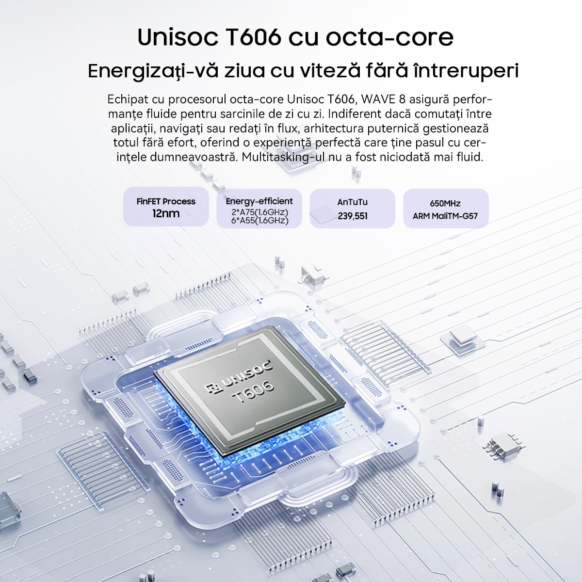 Telefon mobil Blackview WAVE 8, 4G, 6.56" HD+, 12GB RAM(4GB + 8GB extensibili), 256GB Rom, 4G Octa-Core, 13MP + 8MP AI Camera 5000mAh / 10W Telefon mobil, Android 14, 90hz, Deblocare amprenta, Negru