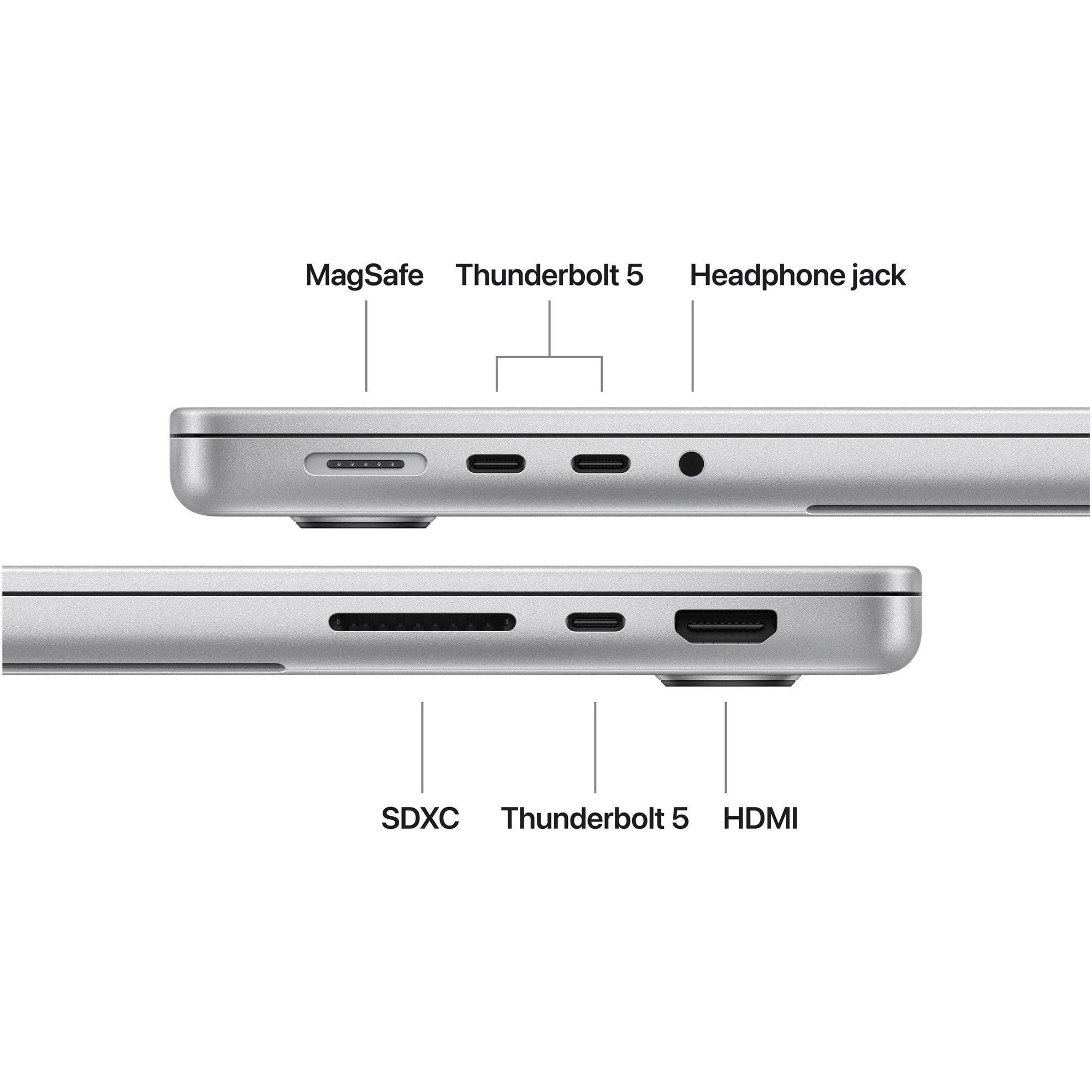 Apple MacBook Pro 14'' cu procesor Apple M5 Pro, 15 nuclee CPU, 16 nuclee GPU, 24GB RAM, 1TB SSD, Silver, Tastatura Internationala