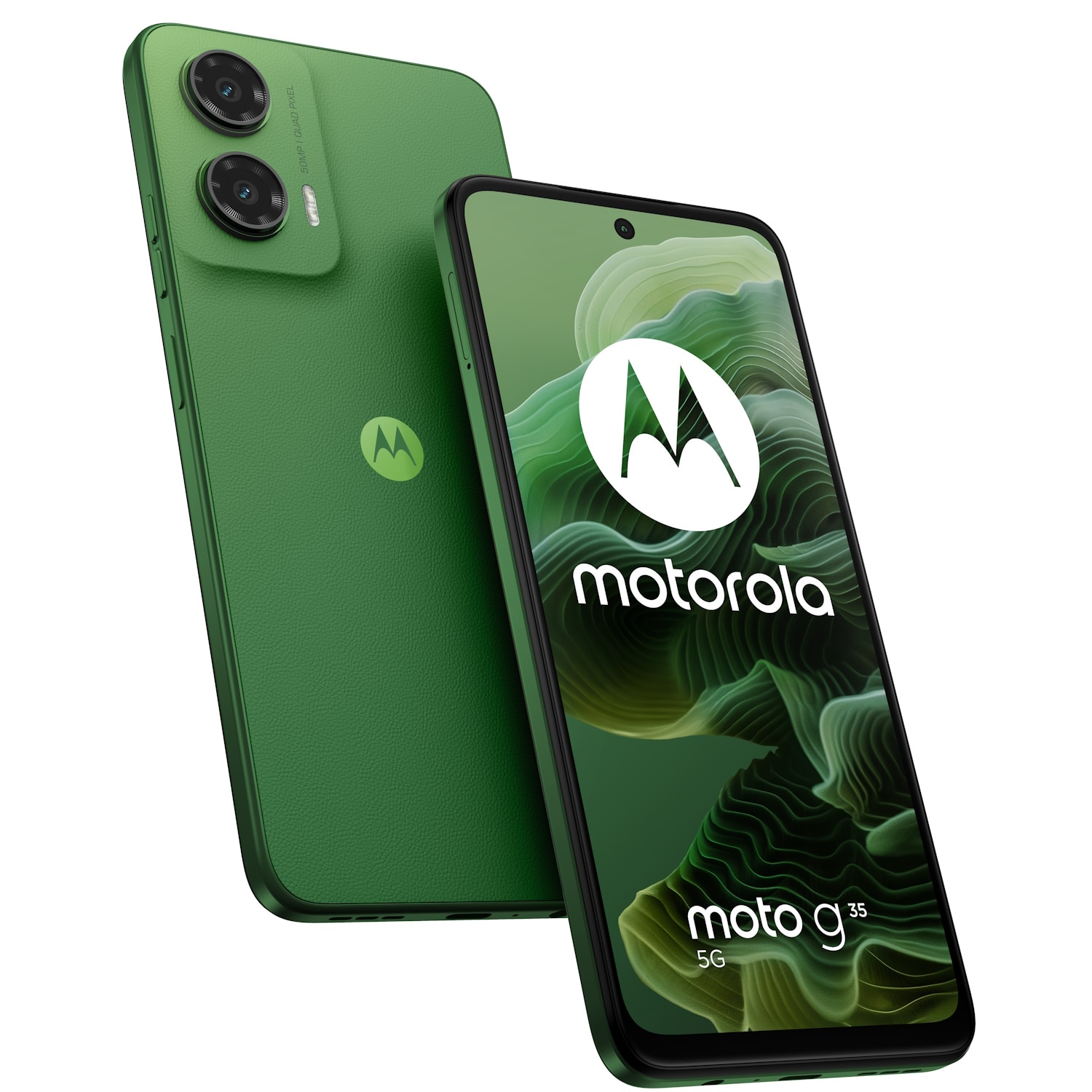 Telefon mobil Motorola Moto g35, 5G Dual SIM, 4GB RAM, 256GB, Leaf Green