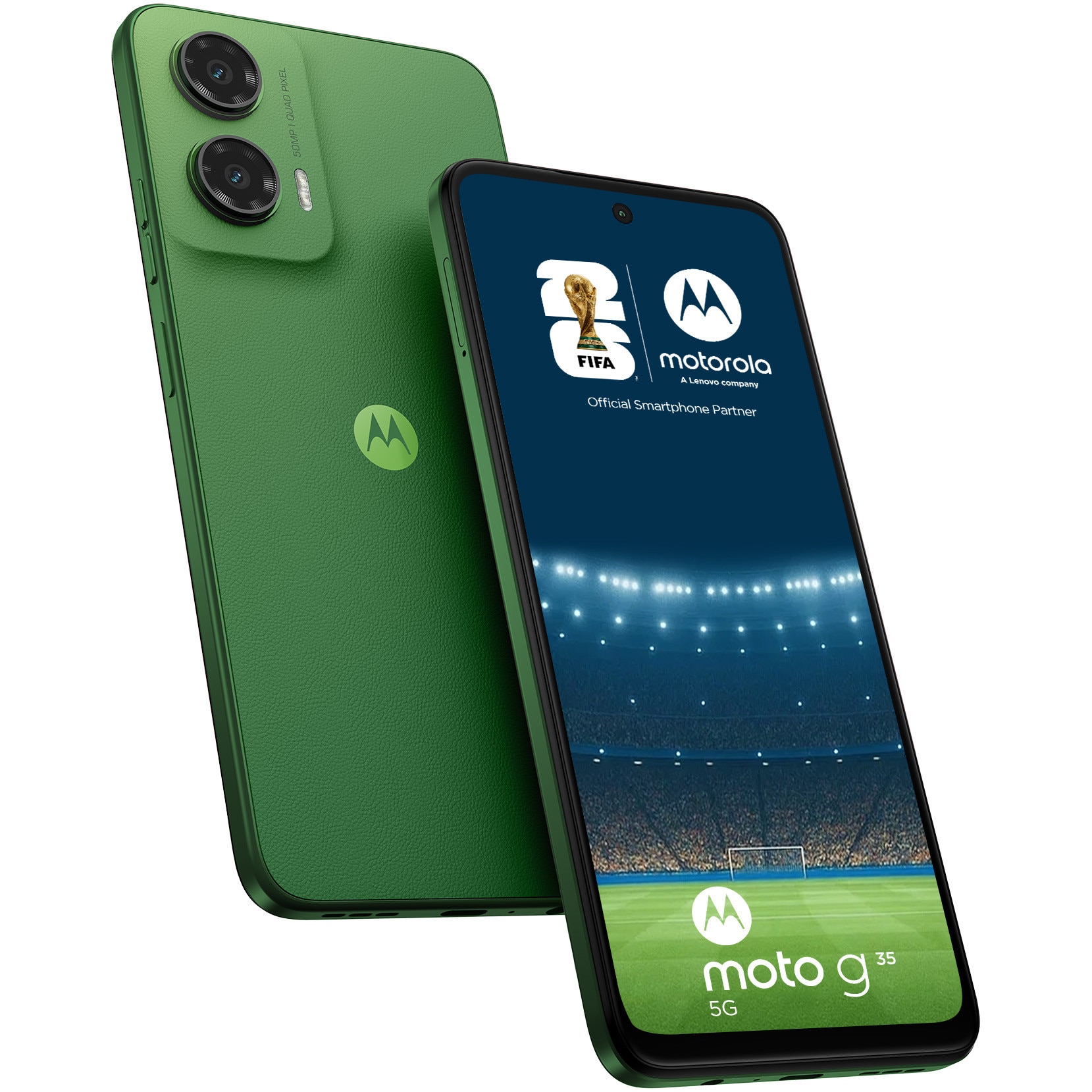 Telefon mobil Motorola Moto g35, 5G Dual SIM, 4GB RAM, 256GB, Leaf Green
