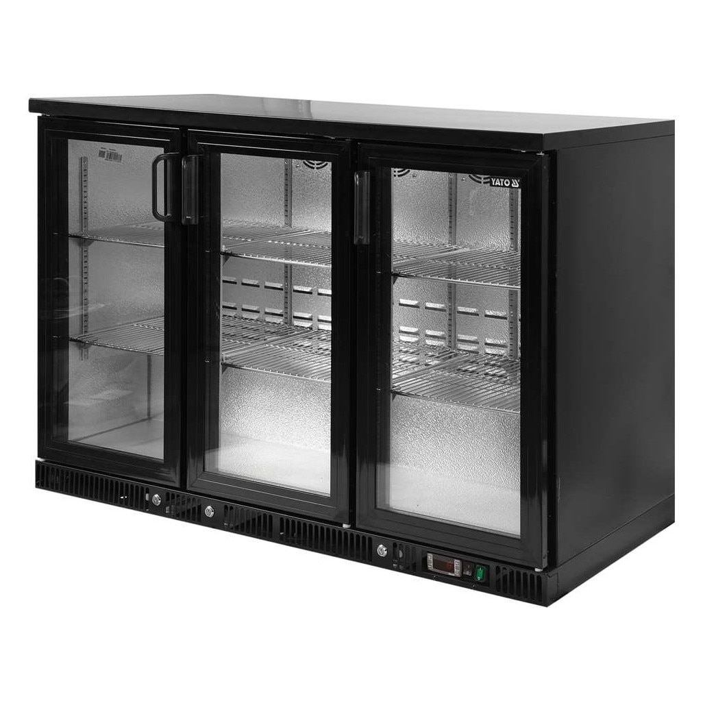 Vitrina de racire a sticlei cu 3 usi 341 l negru Yato YG-05360