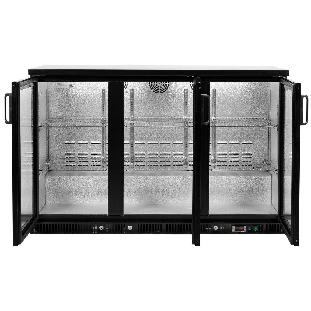 Vitrina de racire a sticlei cu 3 usi 341 l negru Yato YG-05360