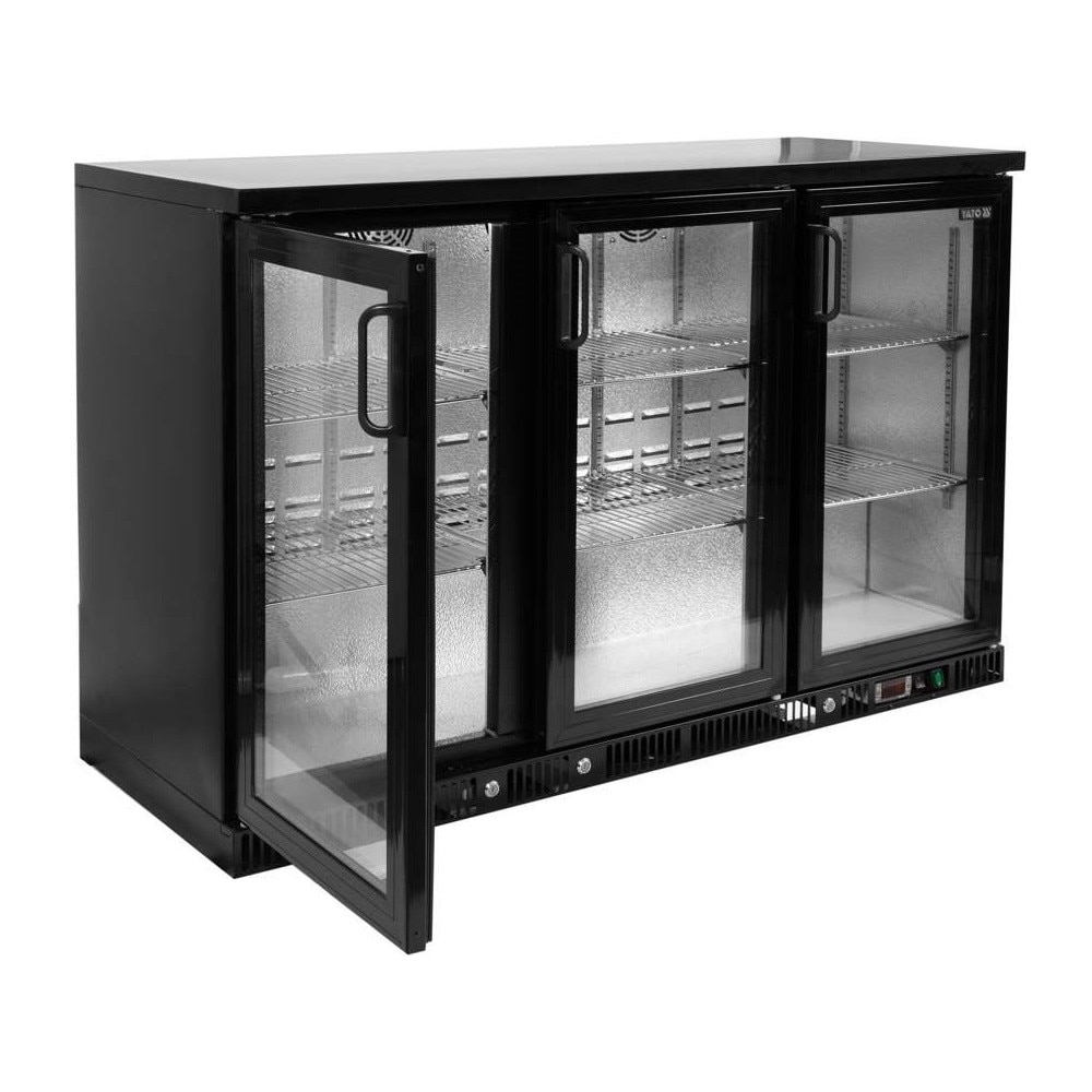 Vitrina de racire a sticlei cu 3 usi 341 l negru Yato YG-05360