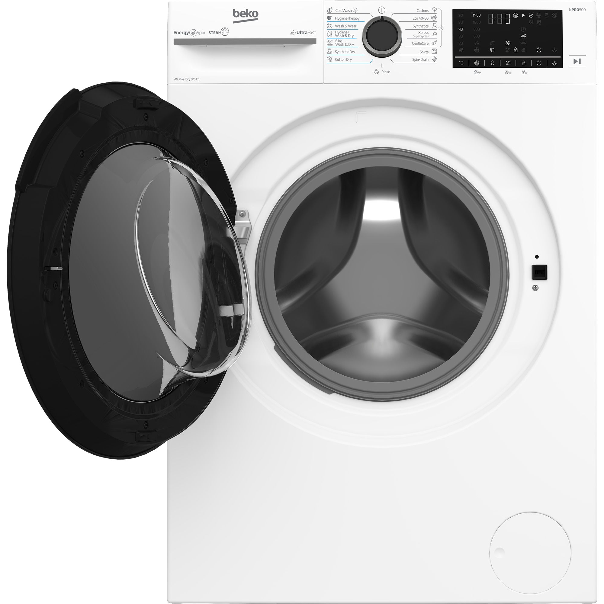 Masina de spalat rufe cu uscator BM5DFT49442WB, 9/6 kg, 1400 RPM, Clasa D. 15 programe, Child Lock, Motor ProSmart Inverter, SteamCure, Alb