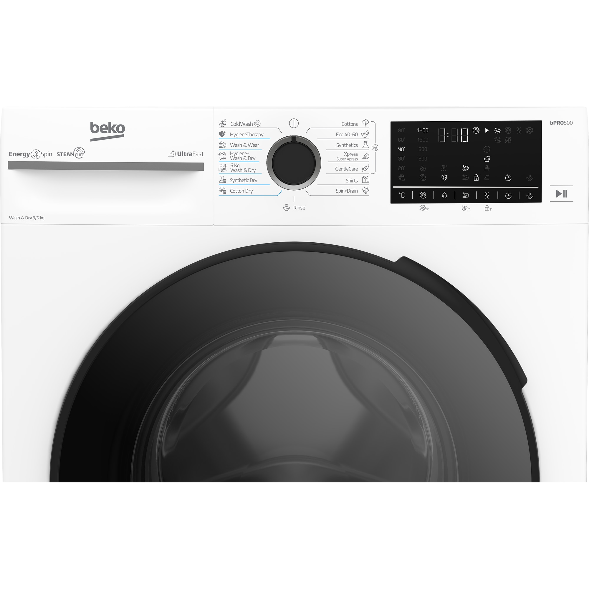 Masina de spalat rufe cu uscator BM5DFT49442WB, 9/6 kg, 1400 RPM, Clasa D. 15 programe, Child Lock, Motor ProSmart Inverter, SteamCure, Alb