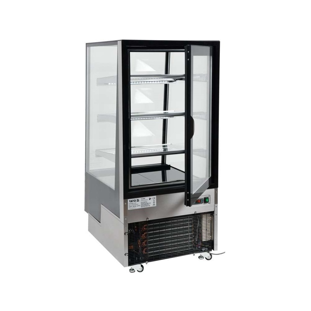 Vitrina frigorifica de sine statatoare cu o capacitate de 300L, de culoare neagra Yato YG-05040