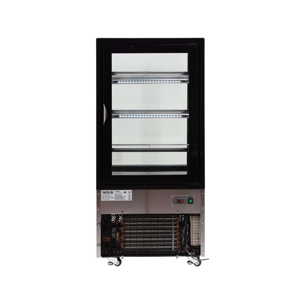 Vitrina frigorifica de sine statatoare cu o capacitate de 300L, de culoare neagra Yato YG-05040
