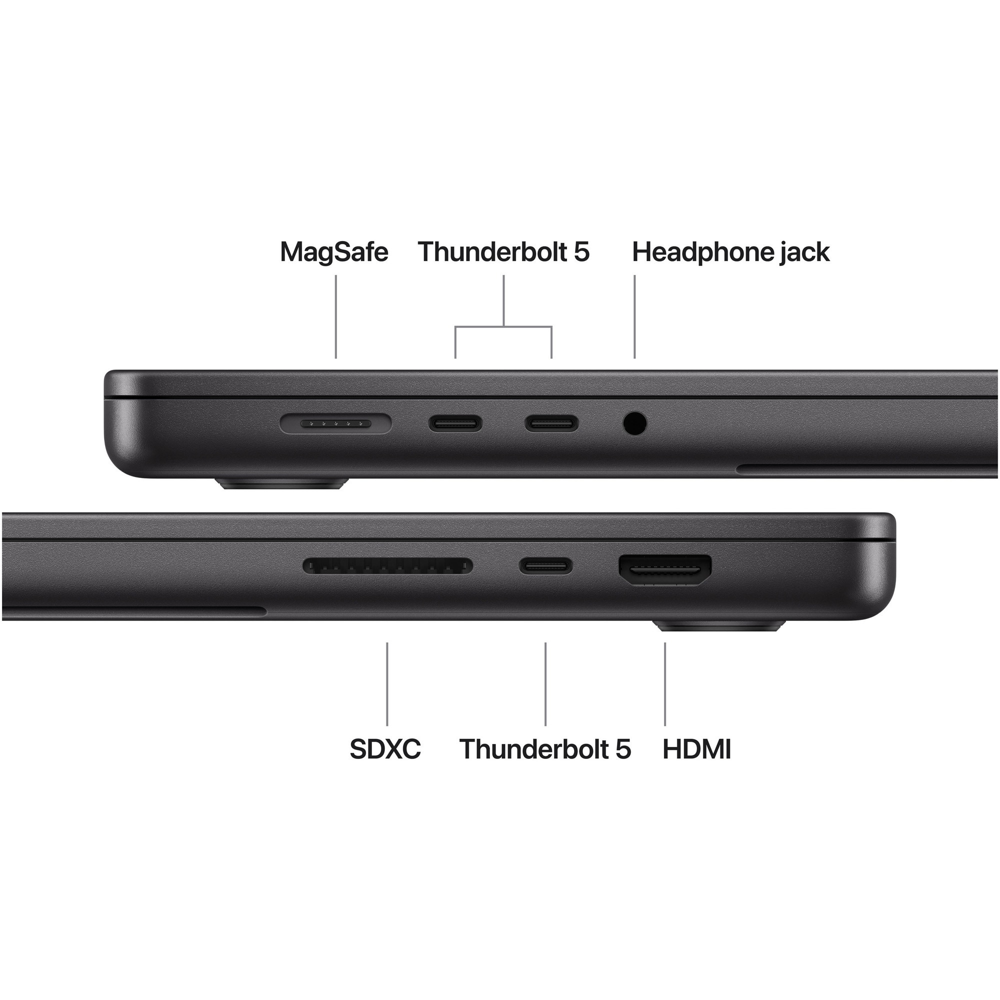 Apple MacBook Pro 16'' cu procesor Apple M5 Max, 18 nuclee CPU, 32 nuclee GPU, 36GB RAM, 2TB SSD, Space Black, Tastatura Internationala