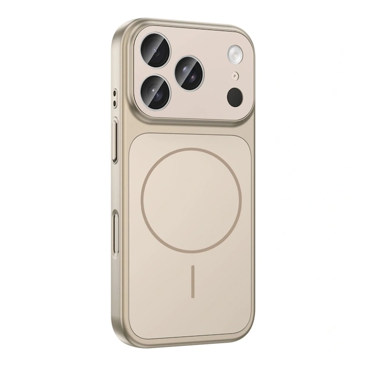 Husa pentru iPhone 17 Pro, GlassLook, compatibil cu MagSafe, Premium, Ultra Subtire, Auriu
