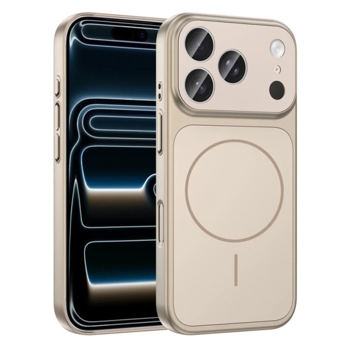 Husa pentru iPhone 17 Pro, GlassLook, compatibil cu MagSafe, Premium, Ultra Subtire, Auriu