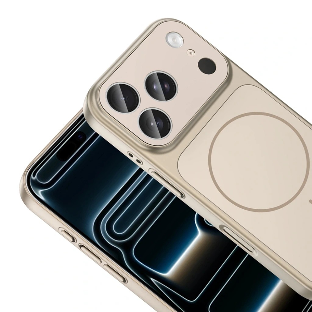 Husa pentru iPhone 17 Pro, GlassLook, compatibil cu MagSafe, Premium, Ultra Subtire, Auriu