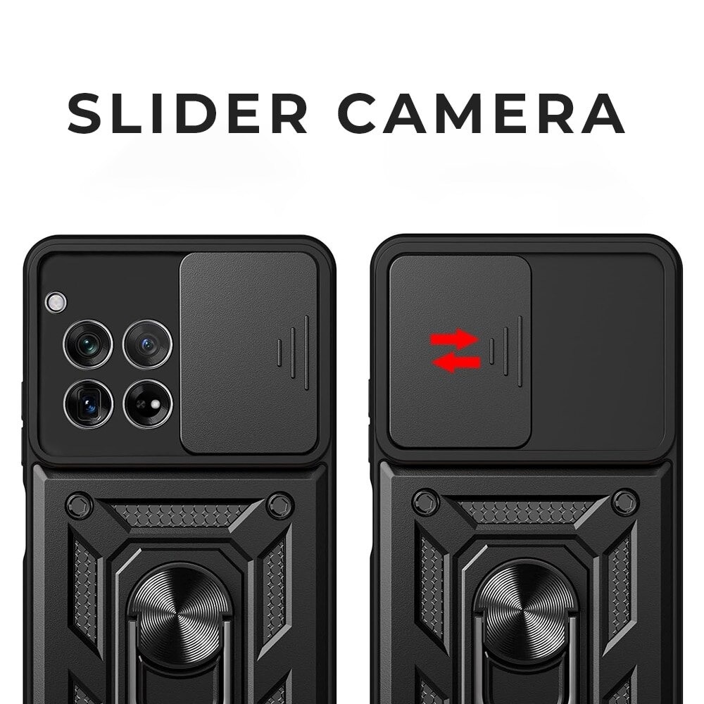 Husa pentru Motorola Edge 60 Pro Camshield, Kickstand, Slider Camera, Antisoc, Protectie Superioara, Verde