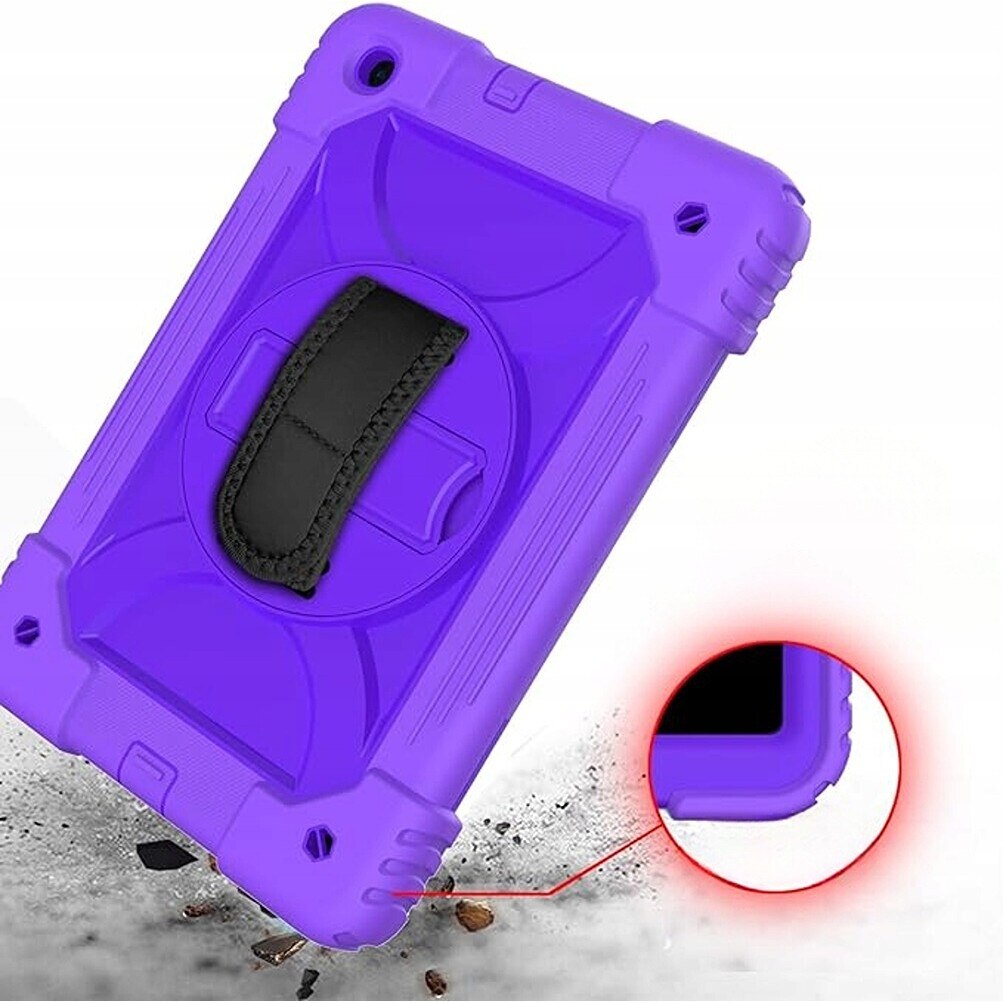 Husa pentru tableta Samsung Galaxy Tab A 10.1", 3 straturi, suport rotativ 360°, violet