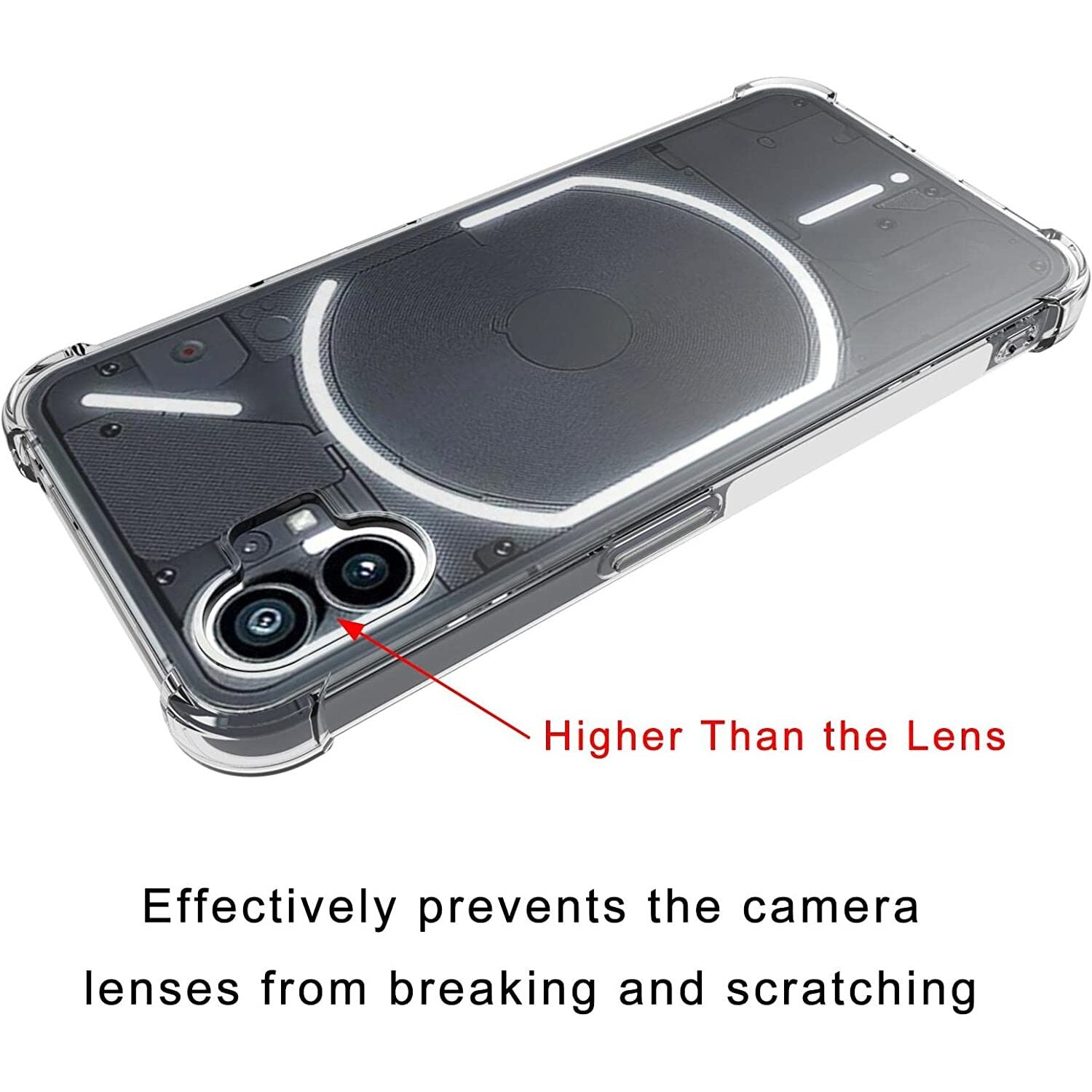 Husa silicon transparenta compatibila cu Nothing Phone 1, Patru colturi rezistent la socuri, clar