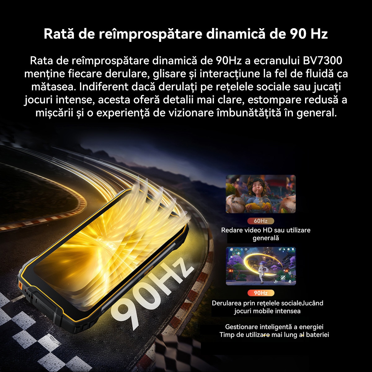 Telefon mobil Blackview BV7300, 18GB Ram(6GB + 12GB extensibili), 256GB, 8 nuclee, 6.67'', Android 14, 15000mAh, Rezistent la praf/anti-picatura/impermeabil, Deblocare amprenta/Fata ID/NFC, Negru