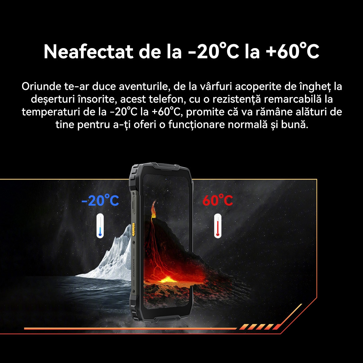 Telefon mobil Blackview BV7300, 18GB Ram(6GB + 12GB extensibili), 256GB, 8 nuclee, 6.67'', Android 14, 15000mAh, Rezistent la praf/anti-picatura/impermeabil, Deblocare amprenta/Fata ID/NFC, Negru