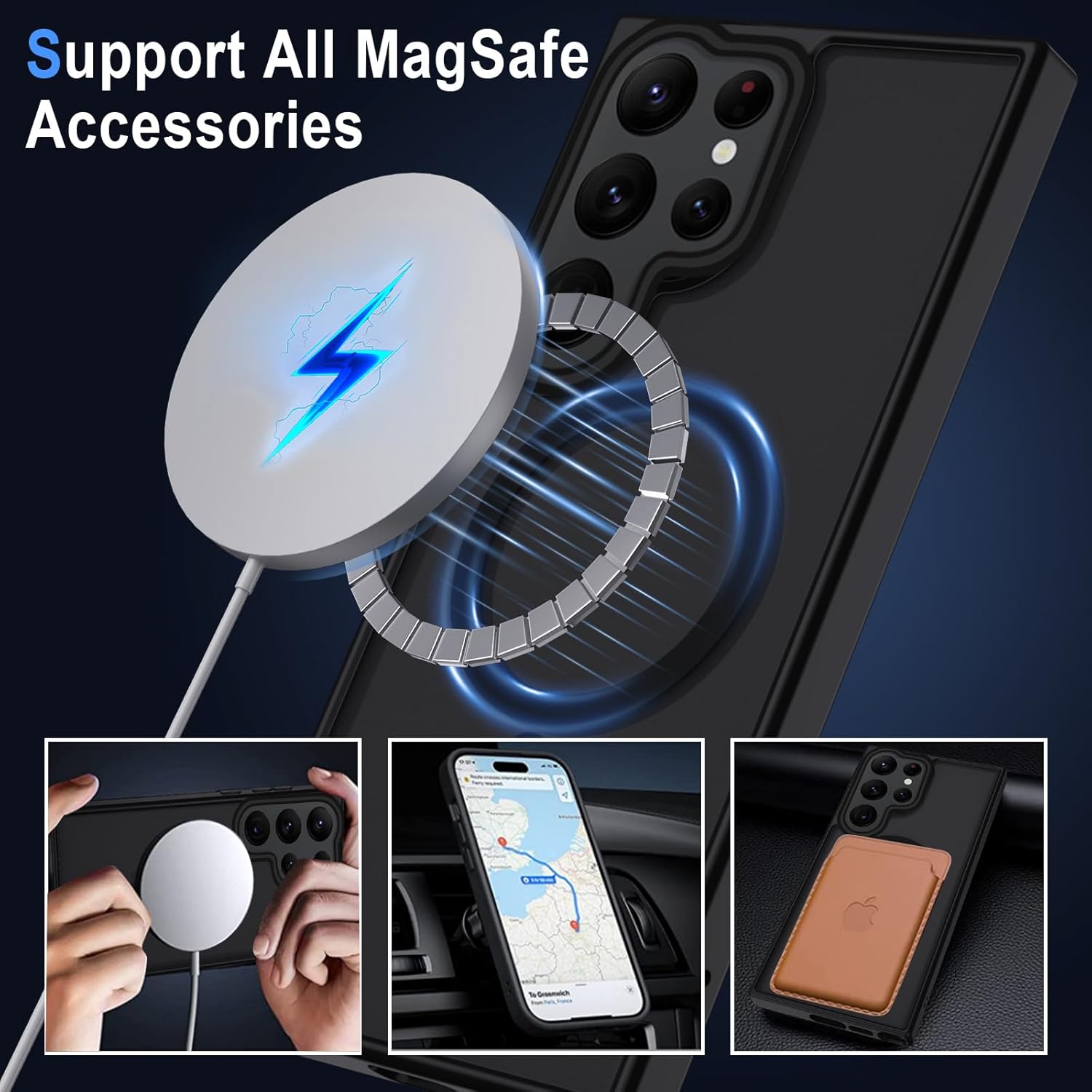 Husa compatibila cu Samsung S20, Tehnologie Magsafe, cu protectie de camera, Negru