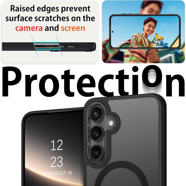 Husa compatibila cu Samsung S20, Tehnologie Magsafe, cu protectie de camera, Negru