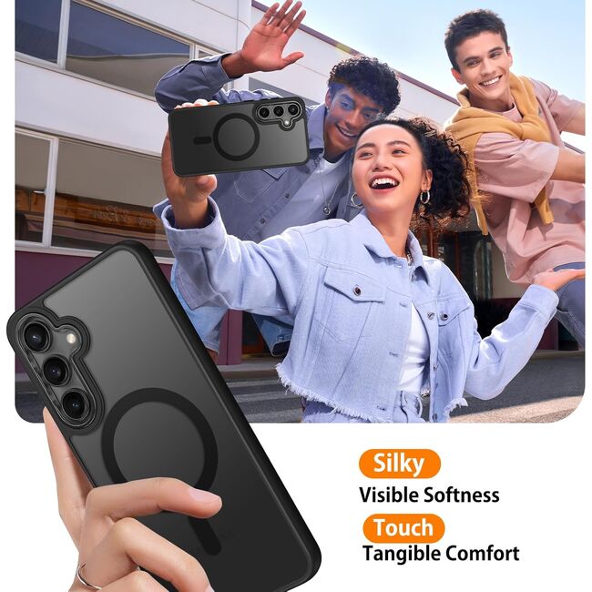 Husa compatibila cu Samsung S20, Tehnologie Magsafe, cu protectie de camera, Negru