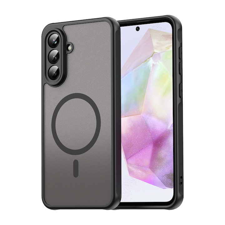Husa telefon EJANBO pentru Samsung Galaxy A56-5G, neagra mata, design texturat