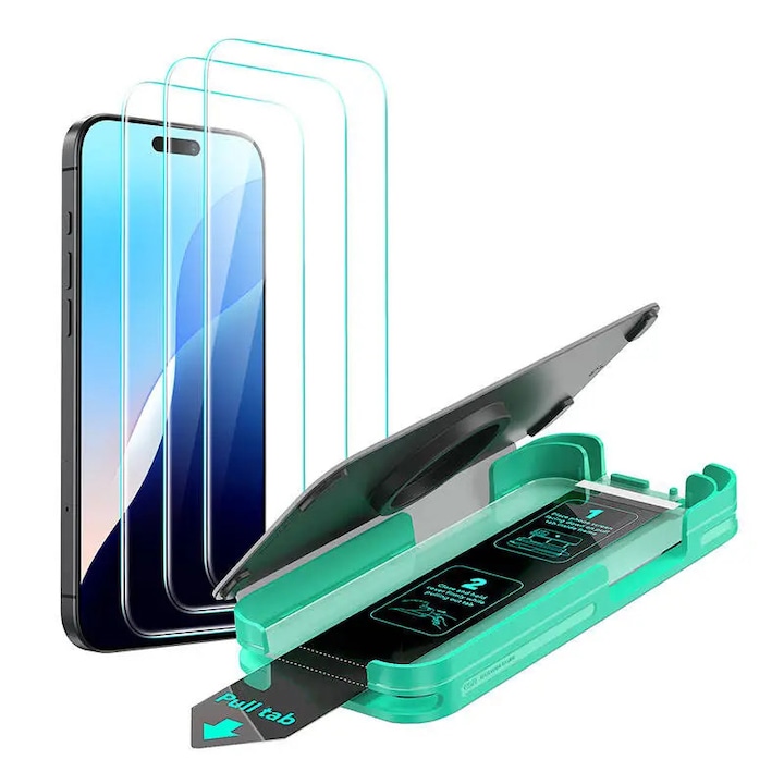 Folie protectie ESR Armorite compatibila cu iPhone 16 Pro Black