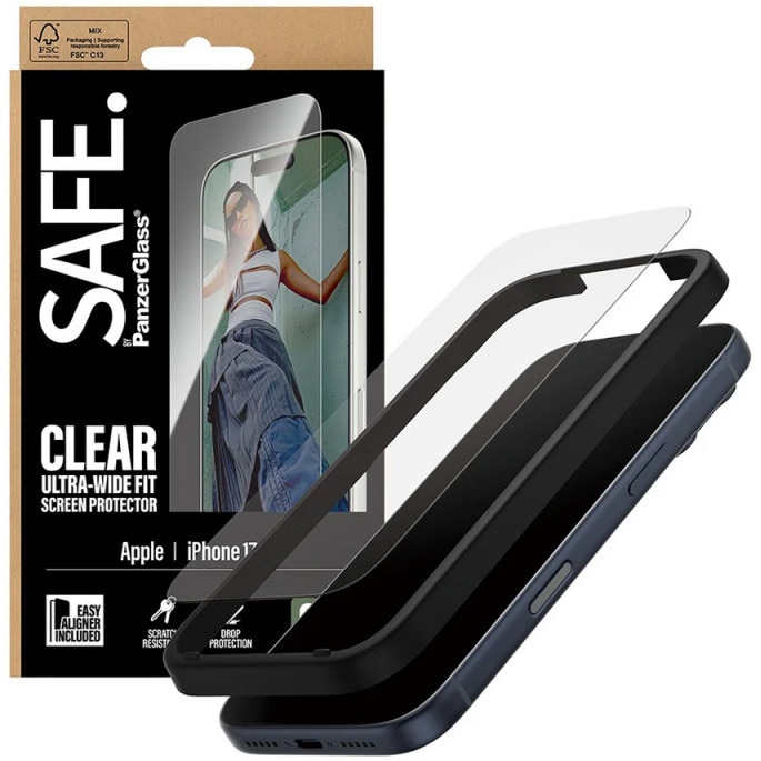 Folie Sticla PanzerGlass Safe pentru iPhone 17 Pro SA74726 Transparent