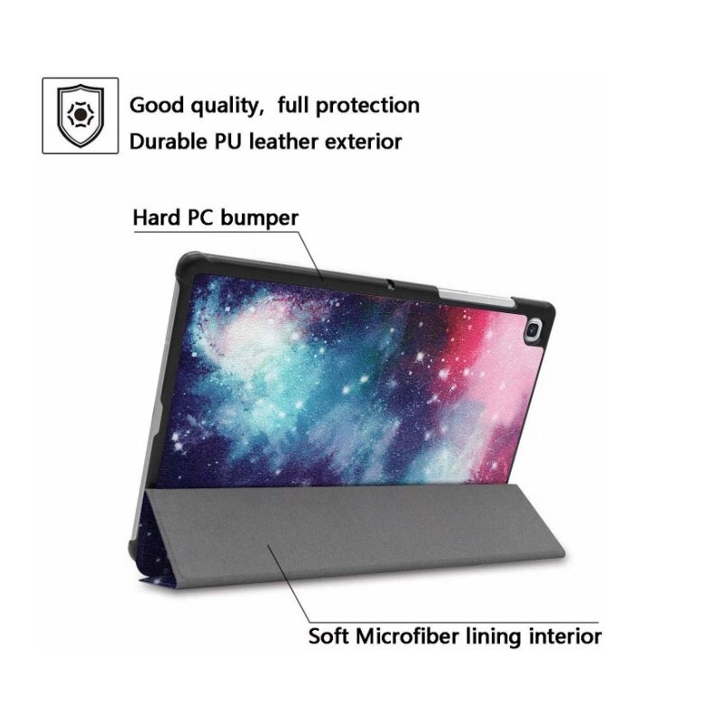 Husa pentru tableta, piele triplata, 10.5'', compatibila cu Samsung Galaxy Tab A8 10.5” X205/X205 2021, Mauve